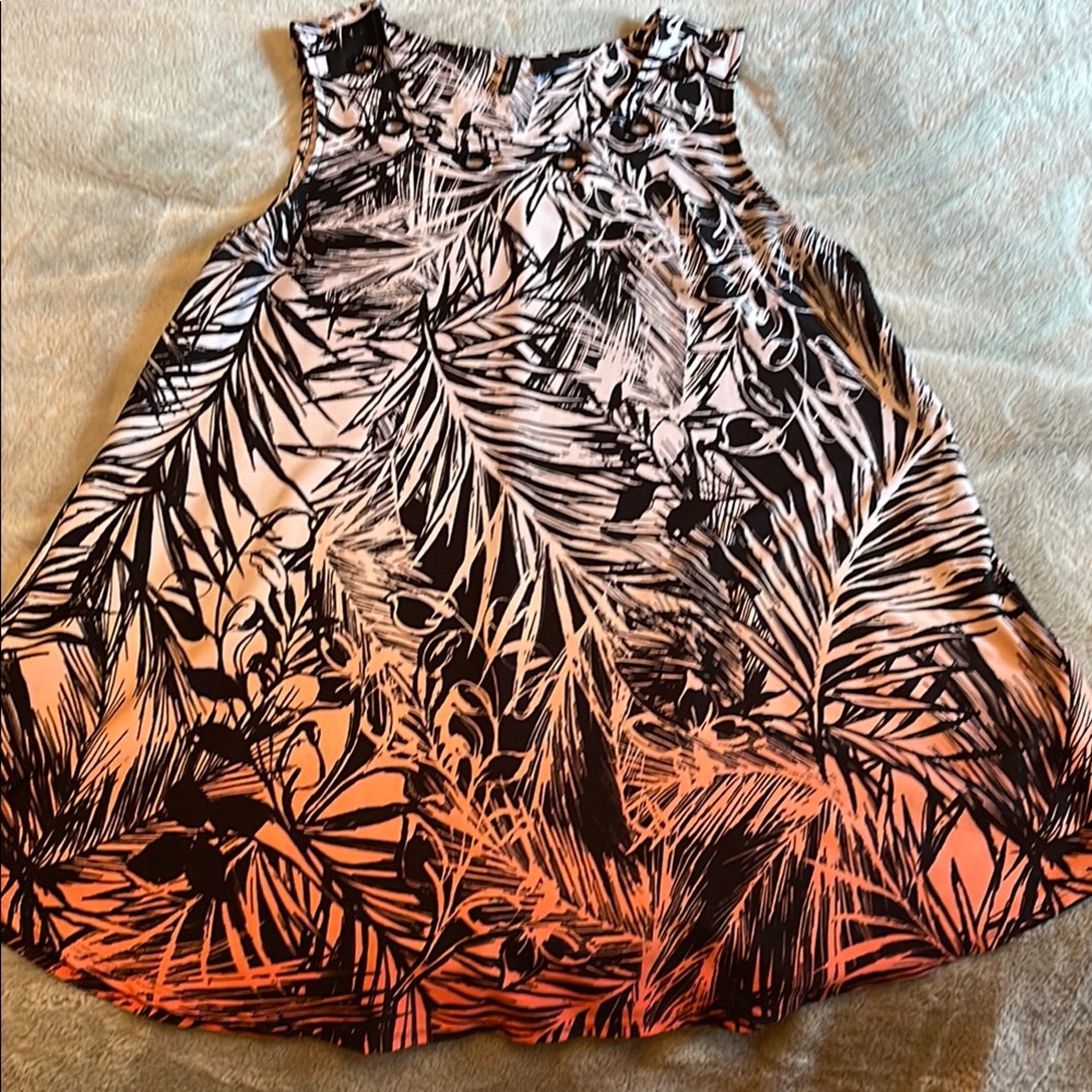 Tropical Print Sleeveless Top
